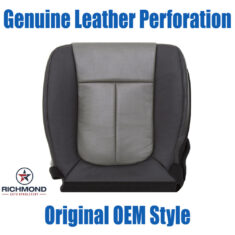 2011 Ford F-150 Harley-Davidson Replacement Leather Seat Cover: Driver Side Bottom, 2-Tone Black & Gray with Genuine Leather Perforation