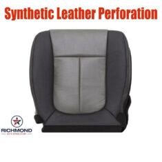 2011 Ford F-150 Harley-Davidson Replacement Leather Seat Cover: Driver Side Bottom, 2-Tone Black & Gray with Synthetic Leather Perforation