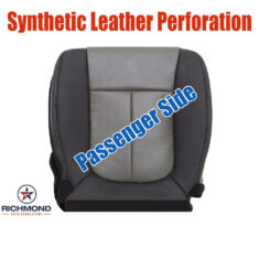 2011 Ford F-150 Harley-Davidson Replacement Leather Seat Cover: Passenger Side Bottom, 2-Tone Black & Gray with Synthetic Leather Perforation