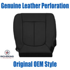 2012 Ford F-150 Harley-Davidson Replacement Leather Seat Cover: Driver Side Bottom, Black with Genuine Leather Perforation
