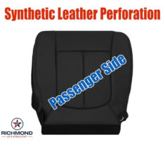 2012 Ford F-150 Harley-Davidson Replacement Leather Seat Cover: Passenger Side Bottom, Black with Synthetic Leather Perforation