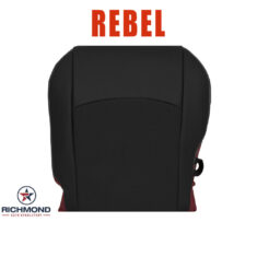 2013-2018 Dodge Ram 1500 Rebel Replacement Cloth/Leather Seat Cover: Driver Side Bottom, Black & Red