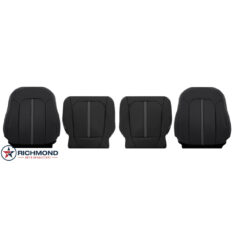 2015-2018 Ford F-150 Platinum Edition Replacement Leather Seat Covers: Driver & Passenger Complete, Black with Gray Stitching