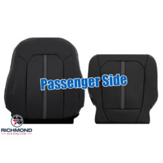 2015-2018 Ford F-150 Platinum Edition Replacement Leather Seat Covers: Passenger Side Complete, Black with Gray Stitching