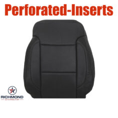 2015-2020 GMC Yukon & Yukon XL 1500 SLT Replacement Leather Seat Cover: Driver Side Lean Back, Black Perforated