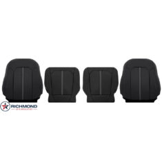 2019-2022 Ford F-250 Platinum Edition Replacement Leather Seat Covers: Driver & Passenger Complete, Black with Gray Stitching