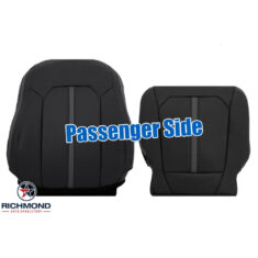 2019-2022 Ford F-250 Platinum Edition Replacement Leather Seat Covers: Passenger Side Complete, Black with Gray Stitching