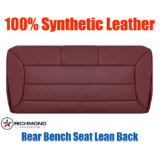 1992-1996 Ford Bronco XLT Replacement Synthetic Leather Seat Cover: Rear Bench Seat Lean Back, Red