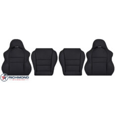 2005-2006 Acura RSX Type-S Replacement Leather Seat Covers: Driver & Passenger Complete, Black