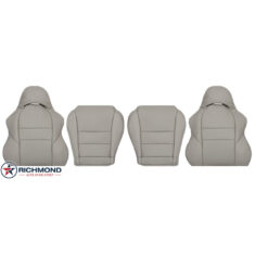 2005-2006 Acura RSX Type-S Replacement Leather Seat Covers: Driver & Passenger Complete, Titanium Light Gray