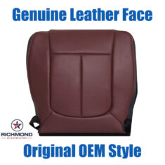 2011-2014 Ford F-150 Limited Replacement Genuine Leather Seat Cover: Driver Side Bottom, Black & Red Perforated