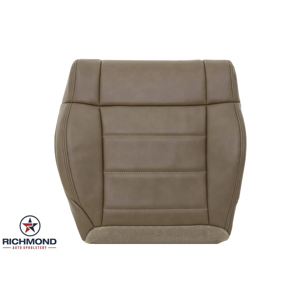 2010-2012 Jeep Wrangler Replacement Leather Seat Cover: Driver Side Bottom,  Dark Saddle - Richmond Auto Upholstery
