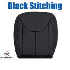 2013-2018 Jeep Wrangler Rubicon Sahara Replacement Leather Seat Cover: Driver Side Bottom, Black w/Black Stitching