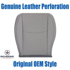 2017-2018 Subaru Forester Limited Replacement Leather Seat Cover: Driver Side Bottom, Gray with Genuine Leather Perforation