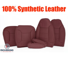 1992-1996 Ford Bronco XLT Replacement Synthetic Leather Seat Cover: Driver & Passenger Complete, Red