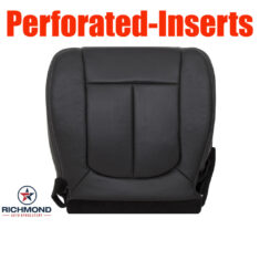 2009-2014 Ford F-150 Lariat Replacement Leather Seat Cover: Driver Side Bottom, Black Perforated