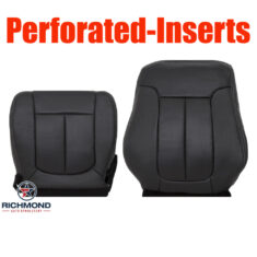 2009-2014 Ford F-150 Lariat Replacement Leather Seat Covers: Driver Side Complete, Black Perforated