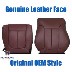 2011-2014 Ford F-150 Limited Replacement Genuine Leather Seat Covers: Driver Side Complete, Black & Red Perforated