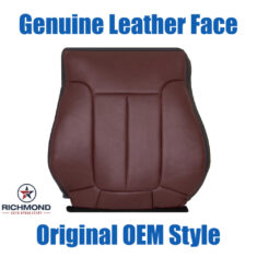 2011-2014 Ford F-150 Limited Replacement Genuine Leather Seat Cover: Driver Side Lean Back, Black & Red Perforated