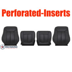 2009-2014 Ford F-150 Lariat Replacement Leather Seat Covers: Driver & Passenger Complete, Black Perforated