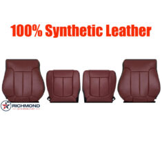 2011-2014 Ford F-150 Limited Replacement Synthetic Leather Seat Covers: Driver & Passenger Complete, Black & Red Perforated