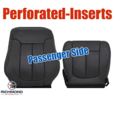 2009-2014 Ford F-150 Lariat Replacement Leather Seat Covers: Passenger Side Complete, Black Perforated