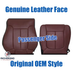 2011-2014 Ford F-150 Limited Replacement Genuine Leather Seat Covers: Passenger Side Complete, Black & Red Perforated