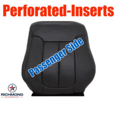 2009-2014 Ford F-150 Lariat Replacement Leather Seat Cover: Passenger Side Lean Back, Black Perforated