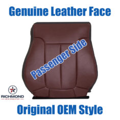 2011-2014 Ford F-150 Limited Replacement Genuine Leather Seat Cover: Passenger Side Lean Back, Black & Red Perforated
