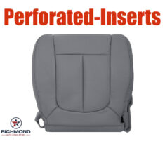 2011-2014 Ford F-150 Lariat Replacement Leather Seat Cover: Driver Side Bottom, Gray Perforated