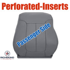 2011-2014 Ford F-150 Lariat Replacement Leather Seat Cover: Passenger Side Lean Back, Gray Perforated
