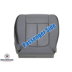 2011-2014 Ford F-150 Platinum Edition Replacement Leather Seat Cover: Passenger Side Bottom, Gray Perforated