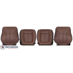 2013-2014 Ford F-150 Platinum Edition Replacement Leather Seat Covers: Driver & Passenger Complete, Pecan Brown