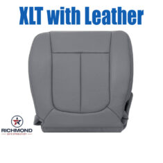 2011-2014 Ford F-150 XLT Replacement Leather Seat Cover: Driver Side Bottom, Gray Non-Perforated