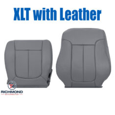 2011-2014 Ford F-150 XLT Replacement Leather Seat Covers: Driver Side Complete, Gray Non-Perforated