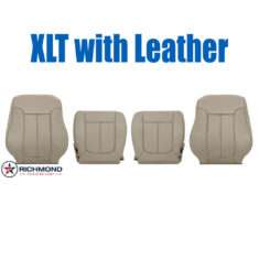 2011-2014 Ford F-150 XLT Replacement Leather Seat Covers: Driver & Passenger Complete, Tan Non-Perforated