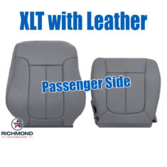 2011-2014 Ford F-150 XLT Replacement Leather Seat Covers: Passenger Side Complete, Gray Non-Perforated