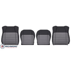 2002 Ford F-150 Harley-Davidson Replacement Leather Seat Covers: Driver & Passenger Complete, 2-Tone Black/Gray Perforated