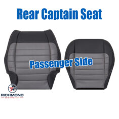 2002 Ford F-150 Harley-Davidson: Rear Captain Seat Replacement Leather Seat Covers: Passenger Side Complete, 2-Tone Black/Gray Perforated