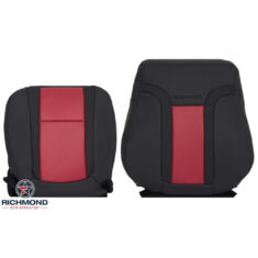 2010-2014 Ford F-150 RAPTOR SVT Replacement Perforated Leather Seat Covers: Driver Side Bottom & Lean Back, 2-Tone Black & Molten Orange