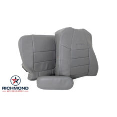 2001-2003 Ford F-250 Lariat Quad-Cab (X-Cab) Replacement Leather Seat Covers: Driver Side Complete, Gray Perforated