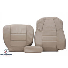 2001-2003 Ford F-250 Lariat Quad-Cab (X-Cab) Replacement Leather Seat Covers: Driver Side Complete, Tan Perforated