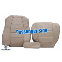 2001-2003 Ford F-250 Lariat Quad-Cab (X-Cab) Replacement Leather Seat Covers: Passenger Side Complete, Tan Perforated