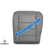 2002-2003 Ford F-350 Lariat Crew-Cab Replacement Leather Seat Cover: Passenger Side Bottom, Gray Perforated