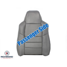 2002-2003 Ford F-350 Lariat Crew-Cab Replacement Leather Seat Cover: Passenger Side Lean Back, Gray Perforated