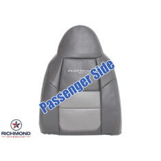2001 Ford F-250 Platinum Edition Replacement Leather Seat Cover: Passenger Side Lean Back, 2-Tone Gray Perforated