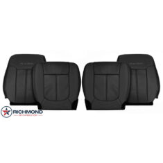 2013-2016 Ford F-350 Platinum Edition Replacement Leather Seat Covers: Driver & Passenger Complete, Black Perforated