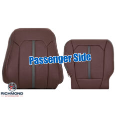 2018 Ford F-250 Platinum Edition Replacement Leather Seat Covers: Passenger Side Complete, Dark Marsala Brown