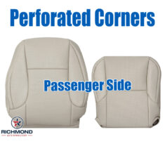 2014-2021 Lexus GX460 Replacement Perforated Leather Seat Covers: Passenger Side Complete, Off White (Style: Perforated Corners)