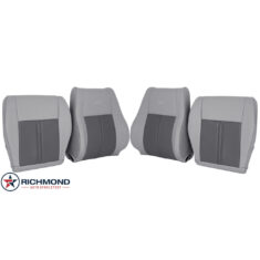 2005-2007 Jeep Grand Cherokee Limited Replacement Leather Seat Covers: Driver & Passenger Complete, 2-Tone Gray Perforated